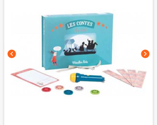 Carica l'immagine nel visualizzatore di Gallery, COFANETTO dischi CINEMA contes du soir 5 STORIE torcia che proietta storie MOULIN ROTY età 4+