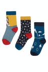 Carica l'immagine nel visualizzatore di Gallery, Pacco da 3 Calzini Rock my Socks - Indaco/Husky - Cotone Bio
