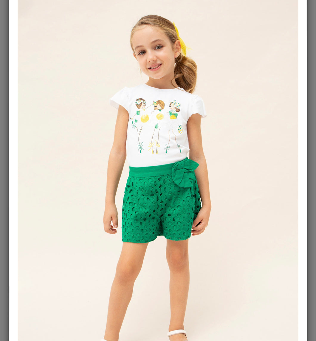 Pantaloncino traforato bambina