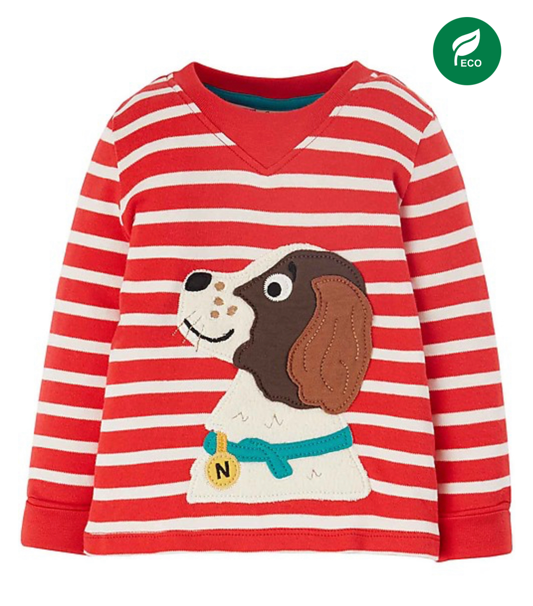 Maglia Easy-On con Collo Elasticizzato a Righe Bianche e Rosse - Cane