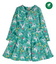 Carica l&#39;immagine nel visualizzatore di Gallery, Abito Sofia Skater - Verde Acqua/Unicorni
