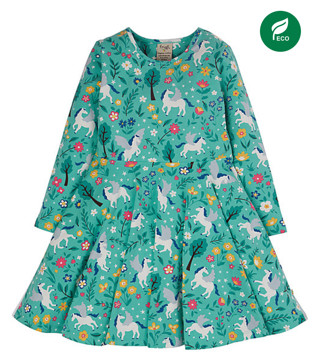 Abito Sofia Skater - Verde Acqua/Unicorni
