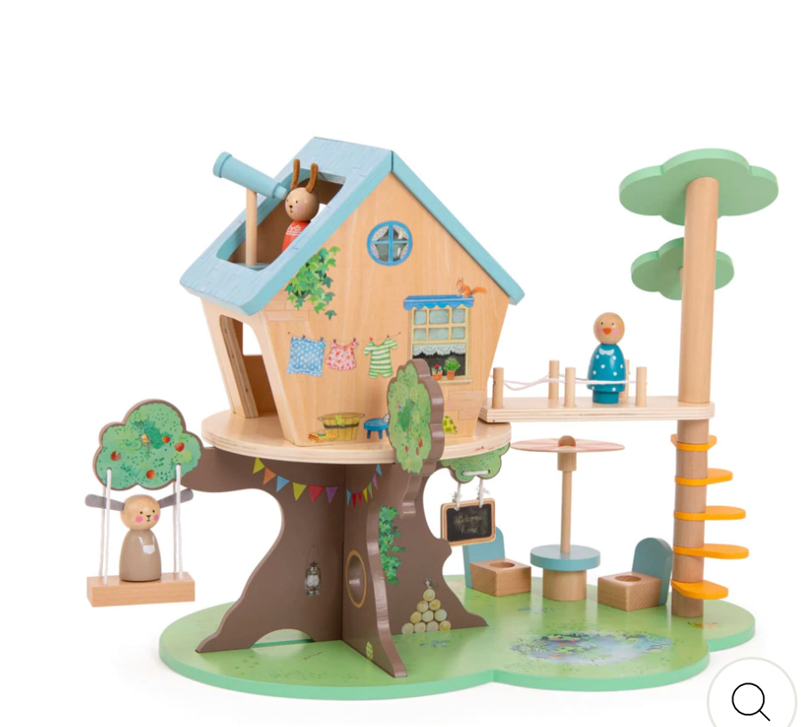 La casa sull’albero Moulin Roty con mobili in legno La grande famille